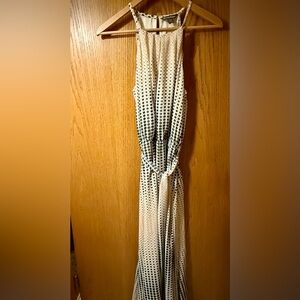 Tommy Bahama Cream and Black Polka Dot Maxi Dress NWT